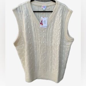 Lularoe Women’s Size XL Ivory Cream Nadia Sweater Vest NWT Plus Size 1X